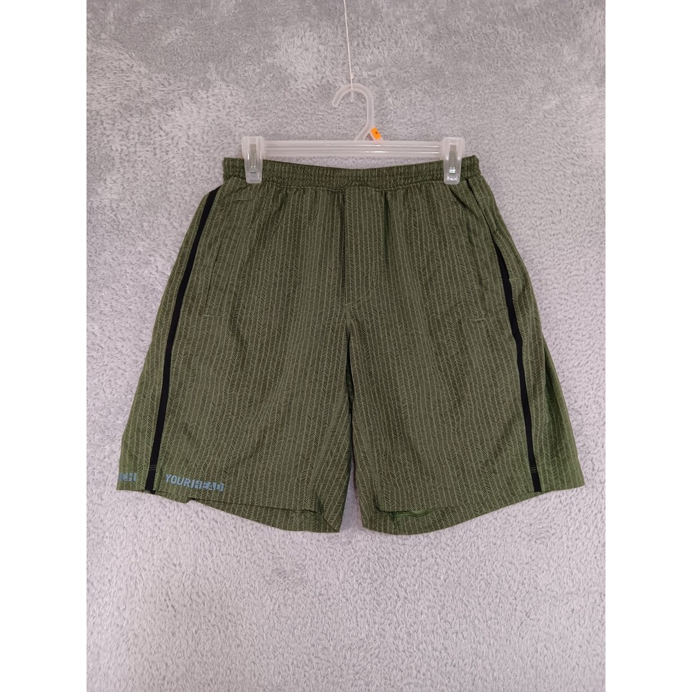 Lululemon Pace Breaker Shorts Men's M (27x9) Green Herringbone Lined